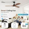 Thumbnail Smart Wood Ceiling Fan with Light — Smart Fan, Sofucor