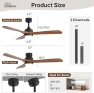 Thumbnail Smart Wood Ceiling Fan with Light — Smart Fan, Sofucor