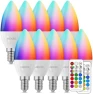 Thumbnail Candelabra Light Bulbs, Color Changing with Remote — Smart Light Bulb, HEKEE