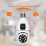 Thumbnail 4MP Full-Color Dual-Lens 2.4GHz WiFi Wireless E27 Socket Bulb Night Vision PTZ Camera — Security Camera, V380