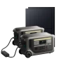2 power stations + Double Power Hub + 2 × 440 W rigid solar panels