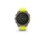 47 mm, Solar, Amp Yellow/Graphite silicone strap; titanium