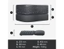 Thumbnail Wireless Ergonomic Keyboard, Black — Bluetooth Keyboard, Logitech