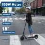 500W Motor, 10-inch Solid Tires, 25-40.4 Miles Range
