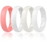 Inner Arc Ergonomic Breathable Design Silicone Rubber Wedding Bands, Egnaro