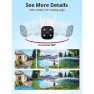 White, 270° Viewing Angle, 98ft Night Vision, 3MP, Wall Mount, Bullet, Waterproof IP65, 2-Pack