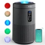 Black, 1782 sq ft, App & Voice Control, HEPA Filter, UV-C, Smart Features, Star Projector