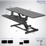 Electric Motor Desk Converter with Height Adjustable Riser and Wide Keyboard Tray — Standing Desk, VIVO
