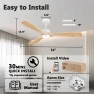 52” Smart Flush Mount Ceiling Fan with Lights and Remote — Smart Fan, Lorpies