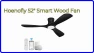 52" Wood Smart Ceiling Fan with Lights Remote — Smart Fan, Hoenofly