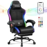RGB Gaming Chair with Footrest, Massage, LED Lights, Lumbar Support — Smart Chairs, GTPLAYER