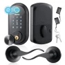 Fingerprint Door Lock Set, Matte Black — Smart Lock, VEVOR