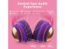 Thumbnail Kids Headphones, Hot Pink/Deep Purple — Wireless Earbuds, FosPower