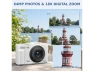 Thumbnail Compact Digital Camera, White, 4K, 64MP, with 32GB TF Card and 2 Batteries — Digital Cameras & Camcorders, Generic Logic, Inc.