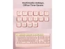 Thumbnail Full-Size Pink Ergonomic Bluetooth Keyboard with Wrist Rest and Number Pad — Bluetooth Keyboard, SeenDa
