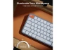 Thumbnail Wireless Keyboard, White Silver — Bluetooth Keyboard, ProtoArc