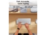 Thumbnail Wireless Keyboard, White Silver — Bluetooth Keyboard, ProtoArc