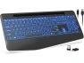 Thumbnail Wireless Computer Keyboard, Black — Bluetooth Keyboard, SUNIVISION