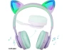 Thumbnail Wireless Headphones, Purple & Green, Cat Ear Design — Wireless Earbuds, Riwbox