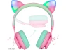 Thumbnail Cat-Ear Over-Ear Bluetooth Headphones with LED Lights — Wireless Earbuds, Riwbox
