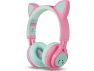 Thumbnail Cat-Ear Over-Ear Bluetooth Headphones with LED Lights — Wireless Earbuds, Riwbox