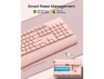 Thumbnail Full-Size Wireless Keyboard, Pink — Bluetooth Keyboard, SeenDa