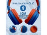 Thumbnail Blue Foldable Over-Ear Kids Headphones — Wireless Earbuds, MIDOLA
