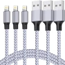 MFi Certified Lightning Cable 3PACK 6FT Nylon Braided USB Charging Cable, TAKAGI