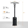 Tall Standing Gas Patio Heater with Wheels, 40,000 BTU, BALI OUTDOORS