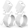 USB C Fast Wall Charger and Cable 2-Pack, StinkLight