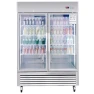 Commercial Refrigerator 2 Section 2 Glass Door Stainless Steel Display Refrigerator, Camellia River