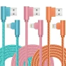 3 Pack 10FT 90 Degree Charging Cable, Exeric