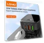 32W 3-Port USB PD Charger — Chargers, LDNIO
