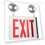 LED Steel Exit Sign Combo — Emergency Fixtures, Sunlite