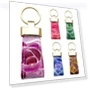 Genuine Leather Smart Key Ring with Stained Glass Rose Floral Pattern — Keyrings & Keychains, SAKURA BLOSSOM ITEMS