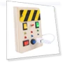 Wooden Sensory Busy Board with LED Buttons — Infant & Early Childhood Playthings, CosyHome