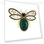 Smart Bee Brooch with Green Crystals — Pins & Brooches, To Be
