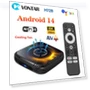 Android 14 Smart TV Box with Cooling Fan — Streaming Devices, Blackin
