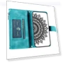 Mandala Flower Imprinted Bump Proof PU Leather Phone Cover Stand with Multiple Card Slots Zipper Pocket Wallet Case — Phone Accessories, Smartwatch 2025