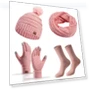 Warm Knitted Hat, Soft Touchscreen Gloves, Women's Hat, Scarf, Gloves, Socks Set — Sets, CDjiangqi