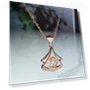 Rose Gold Necklace with Fan-Shaped Smart Zircon Pendant — Smart Jewelry, Prettiest WW
