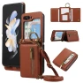 Leather Back Cover Zipper Wallet Kickstand Phone Case with Shoulder Strap — Flip Cases, Smartwatch 2025