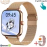Smart Watch for Women with Customizable Dial, Waterproof, Bluetooth Music, Mesh Strap, Gold — Smartwatches, LIGE