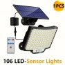 Solar Garden Light with Motion Sensor — Outdoor Security & Flood Lighting, COOKING-MALL