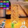Crystal Table Lamp with Color Changing LED Projector — Desk & Table Lighting, Home museum