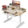 Electric Standing Desk with 4 Drawers and Storage Shelf — Office, Grandder