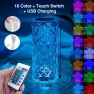 Table Lamp with Crystals and Diamonds, RGB Color-Changing Touch-Controlled Light — Creative Lighting Solutions, YWZT
