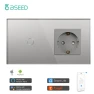 Wifi Touch Switch with Normal EU Socket Glass Panel Smart Wall Light Switch — Smart Switch, Simplistic Living Home