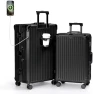 No Zipper Carry On Luggage with Wheels, Cup Holder, and Charger — Smart Luggage, Krute