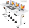 Adjustable Height Computer Desk with Wheels and Charging Station — Standing Desk, Legooin